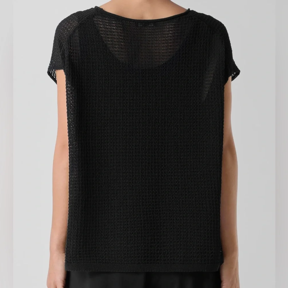 Eileen Fisher Open Stitch Organic Cotton Oversized Semi-Sheer Sweater Size XL - Picture 3 of 13